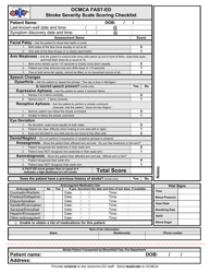 Document preview: Ocmca Fast-Ed Stroke Severity Scale Scoring Checklist - Oakland County, Michigan