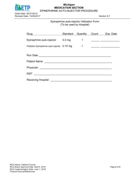 Epinephrine Auto-injector Utilization Form - Oakland County, Michigan, Page 2