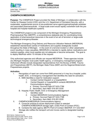 Document preview: Chempack/Meddrun Essential Elements of Information (Eei) Report - Oakland County, Michigan