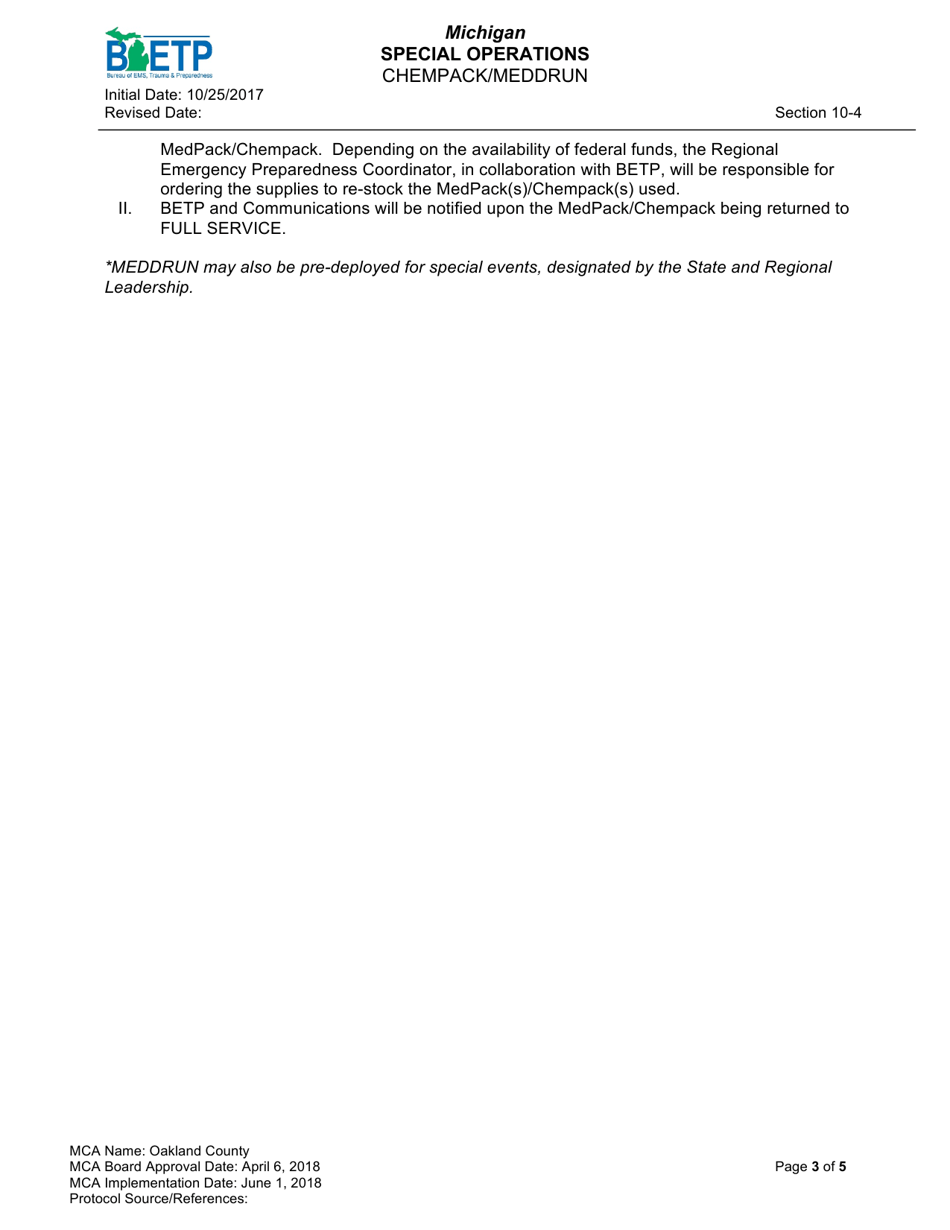 Chempack / Meddrun Essential Elements of Information (Eei) Report - Oakland County, Michigan, Page 3