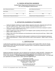 Form DH1749 Application for Certification as a Radon Business - Radon Program - Florida, Page 3