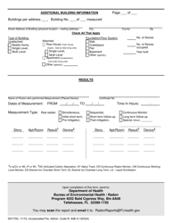 Form DH1750 Monthly Report for Certified Radon Businesses - Residential Measurement Report - Radon Program - Florida, Page 2