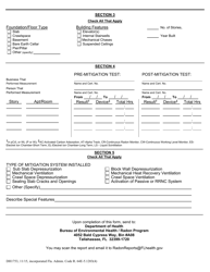 Form DH1753 Monthly Report for Certified Radon Mitigation Businesses - Radon Program - Florida, Page 2
