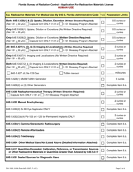 Form DH1322 Application for Radioactive Materials License - Florida, Page 2