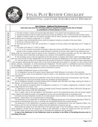 Final Plat Review Checklist - City of Orlando, Florida, Page 7