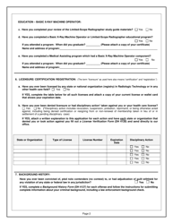 Form DH1006 Application for Certification as a Basic X-Ray Machine Operator or Basic X-Ray Machine Operator - Podiatric Medicine - Florida, Page 5