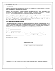 Form DH1006 Application for Certification as a Basic X-Ray Machine Operator or Basic X-Ray Machine Operator - Podiatric Medicine - Florida, Page 6