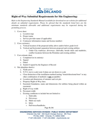 Right-Of-Way Submittal Requirements for Site Engineering - City of Orlando, Florida, Page 4