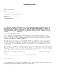 Affidavit to File for Tax Deed Surplus Funds (Prior to 10/1/2018) - Broward County, Florida, Page 2