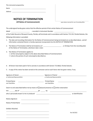&quot;Notice of Termination (Of Notice of Commencement)&quot; - Broward County, Florida