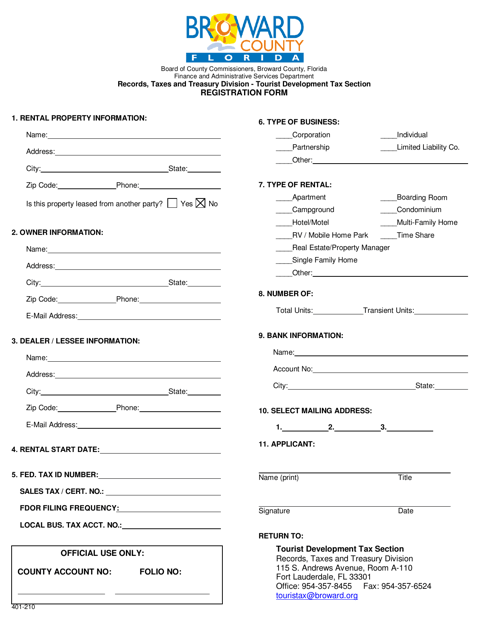Form 401-210  Printable Pdf