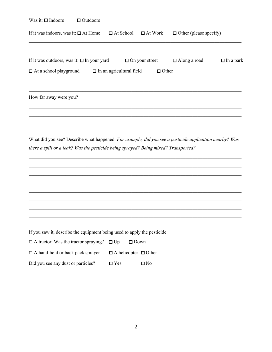 Pesticide Incident or Illness Complaint - County of Riverside, California, Page 2