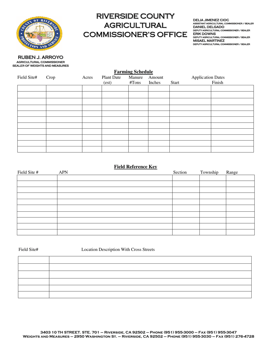 Land Application of Manure Exemption Application / Registration - County of Riverside, California, Page 6