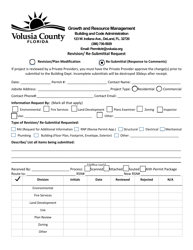 Document preview: Revision/Re-submittal Request - Volusia County, Florida