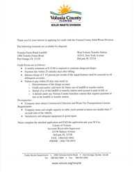 Application for Credit at Landfill &amp; West Volusia Tranfer Station - County of Volusia, Florida