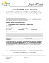 Utilities Adjustment Request Application - County of Volusia, Florida, Page 3