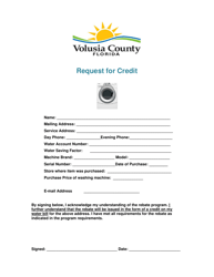 Request for Credit - Washer Rebate - County of Volusia, Florida, Page 2