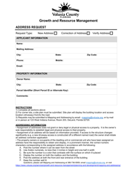 Document preview: Address Request - Volusia County, Florida
