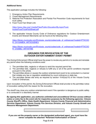 Outdoor Entertainment Event Permit Application - County of Volusia, Florida, Page 5