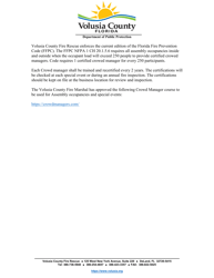 Outdoor Entertainment Event Permit Application - County of Volusia, Florida, Page 9