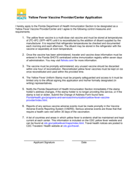 Yellow Fever Vaccine Provider/Center Application - Florida, Page 2