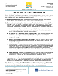 DH Form 684 Immunization Annual Report of Compliance for Kindergarten and Seventh Grade Compulsory Immunization - Florida, Page 2