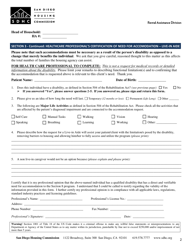 Reasonable Accommodation Request Form - Live-In Aide - City of San Diego, California, Page 2