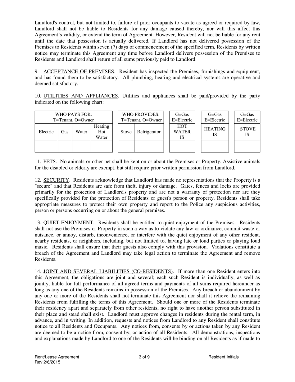 Agreement to Rent or Lease - City of San Diego, California, Page 3
