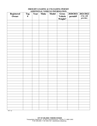 Application for Freight Loading and Unloading Permit - City of Orlando, Florida, Page 2