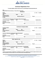 Contractor Registration Form - City of Orlando, Florida, Page 2