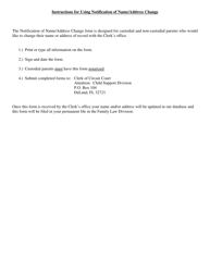 Form CL-0368-0003 Notification of Name/Address Change - Volusia County, Florida