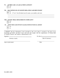 Form 1.997 (CL-0891-2201) Civil Cover Sheet - Volusia County, Florida, Page 3