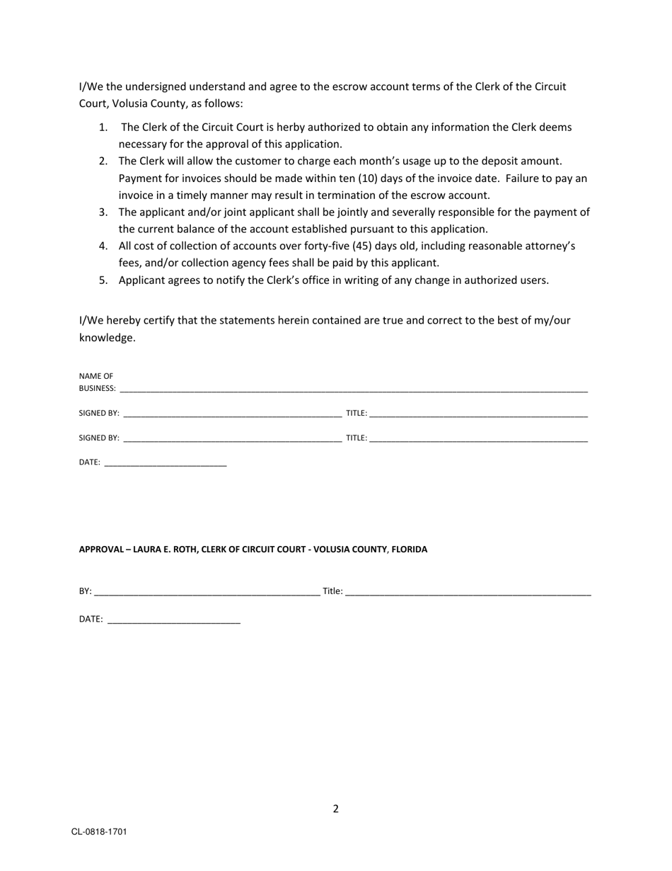 Form CL-0818-1701 - Fill Out, Sign Online and Download Fillable PDF ...