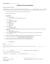 Form CL-0738-2009 &quot;Termination of Notice of Commencement&quot; - Volusia County, Florida