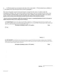 Form CL-0231-2107 Disposition of Personal Property Without Administration Verified Statement - Volusia County, Florida, Page 2