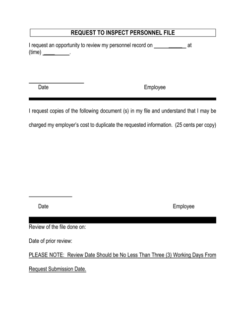 Request to Inspect Personnel File - City of Flint, Michigan Download Pdf