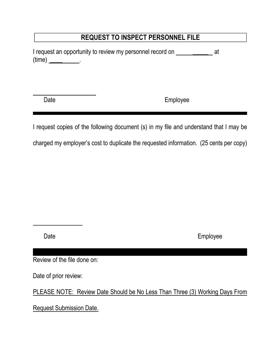 City of Flint, Michigan Request to Inspect Personnel File Fill Out, Sign Online and Download