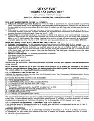 Document preview: Form F-1040ES Estimated Income Tax Payment Voucher - City of Flint, Michigan