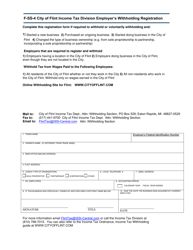 Document preview: Form F-SS-4 Income Tax Division Employer's Withholding Registration - City of Flint, Michigan