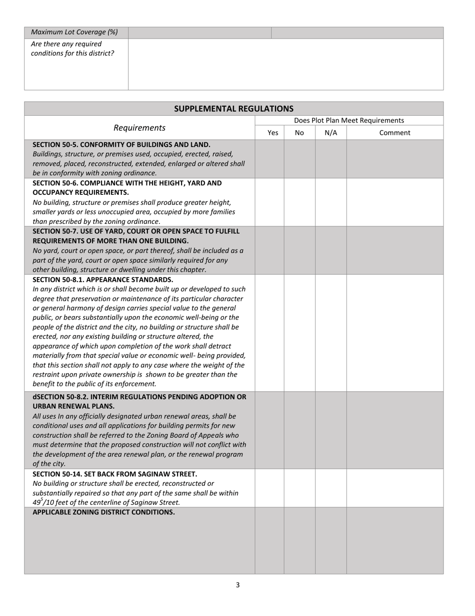 City of Flint, Michigan Certificate of Zoning Compliance Application ...