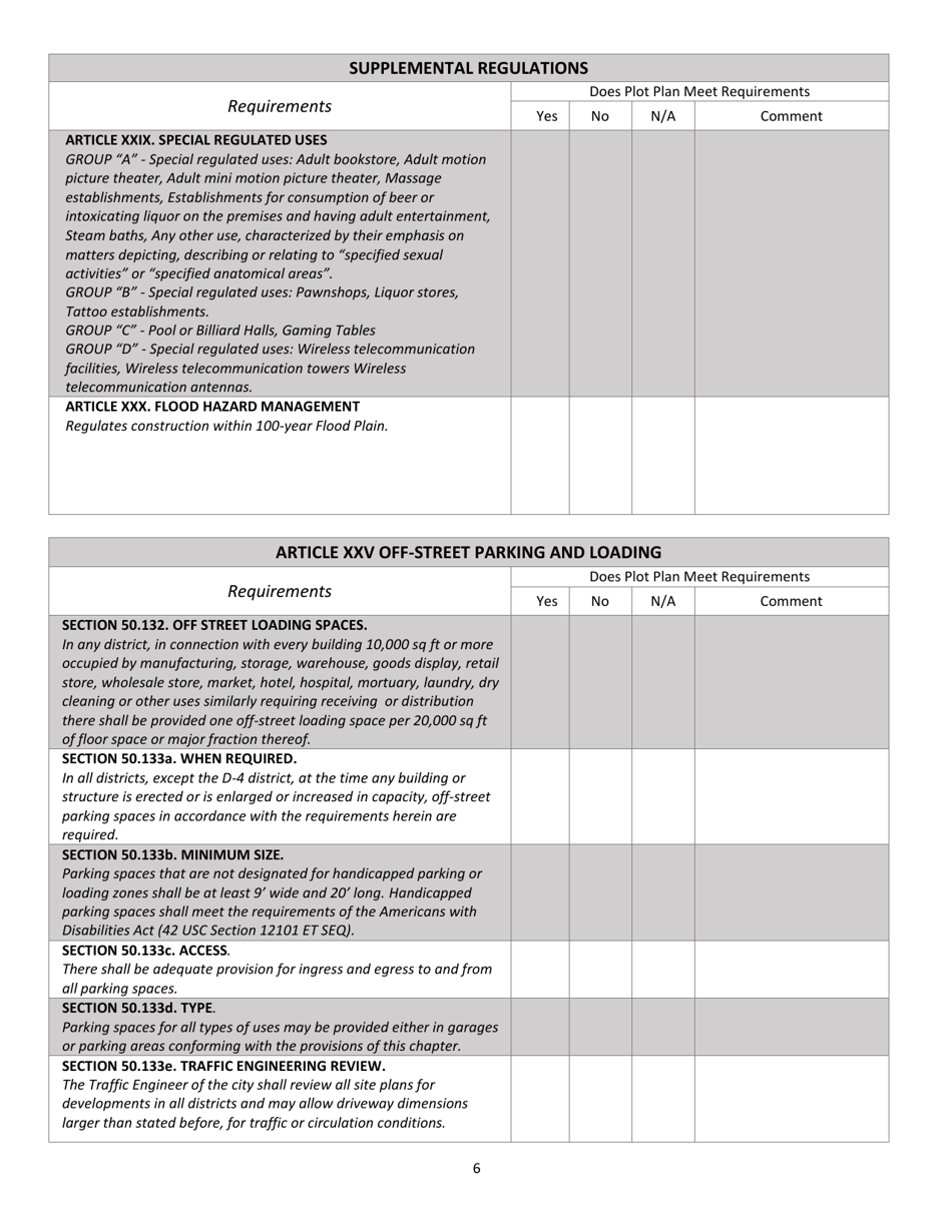 Certificate of Zoning Compliance Application - City of Flint, Michigan, Page 7