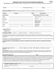 Document preview: Form P-201 Application for Promotion Examination - Onondaga County, New York