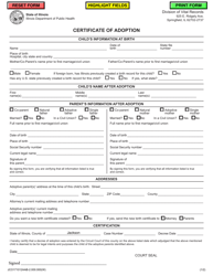 Document preview: Certificate of Adoption - Adopting From Unmarried Parents - Jackson County, Illinois
