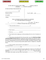 Document preview: Final and Irrevocable Consent to Adoption by a Specified Person or Persons - Jackson County, Illinois