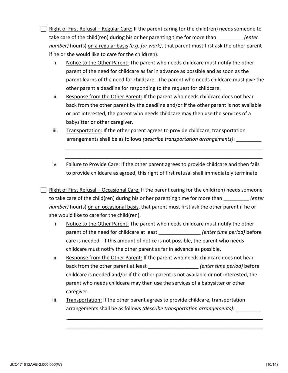 Parenting Plan - Jackson County, Illinois, Page 10