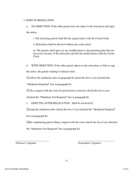 Agreed Allocation of Parental Responsibilities (No Support) - Jackson County, Illinois, Page 11