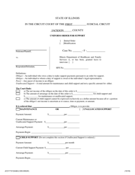 Document preview: Uniform Order for Support - Jackson County, Illinois