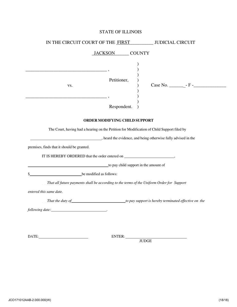 Order Modifying Child Support - Jackson County, Illinois, Page 1