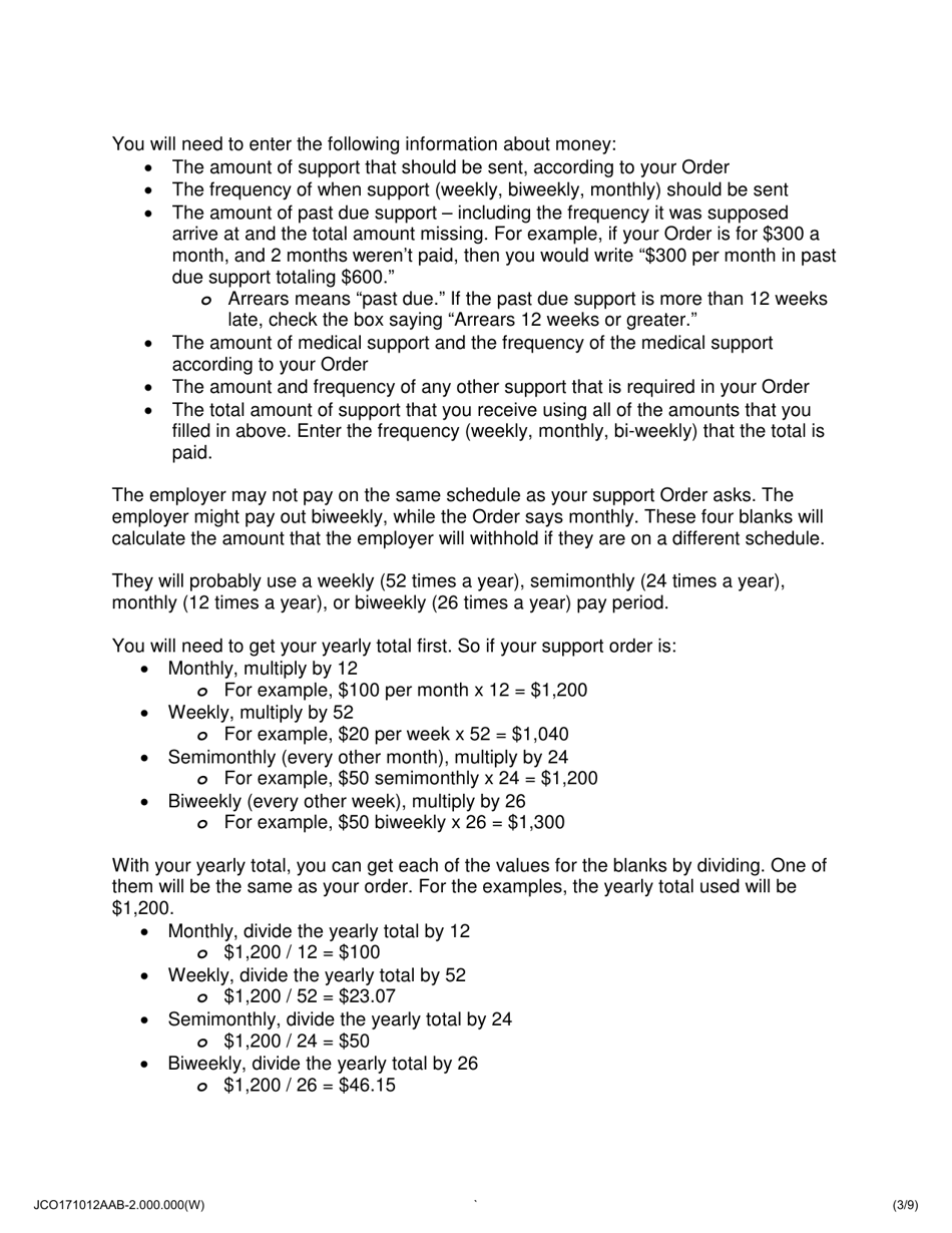 Notice to Withhold Income for Child Support - Jackson County, Illinois, Page 3