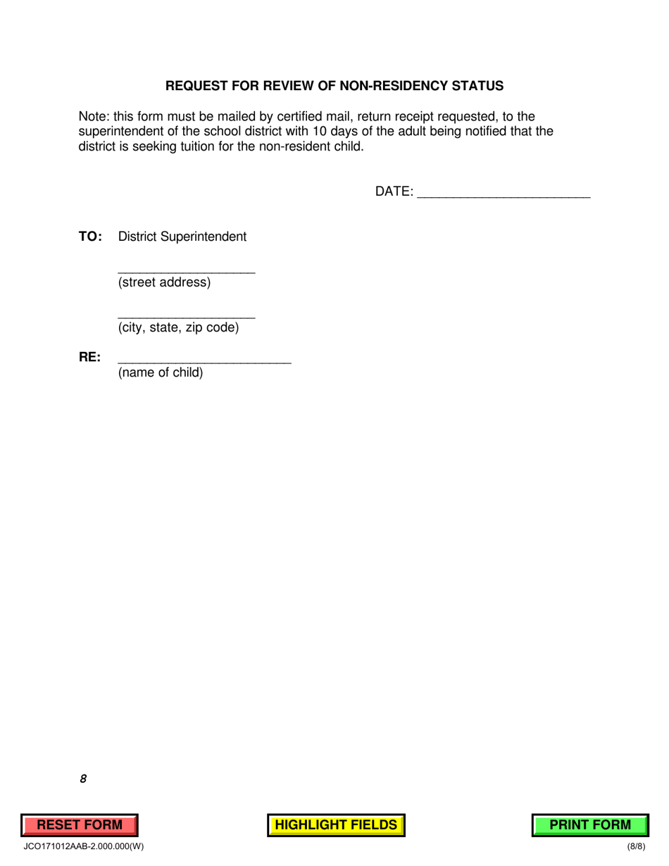 Affidavit for Enrollment of Child Whose Parent(S) Reside(S) Outside the District - Jackson County, Illinois, Page 8